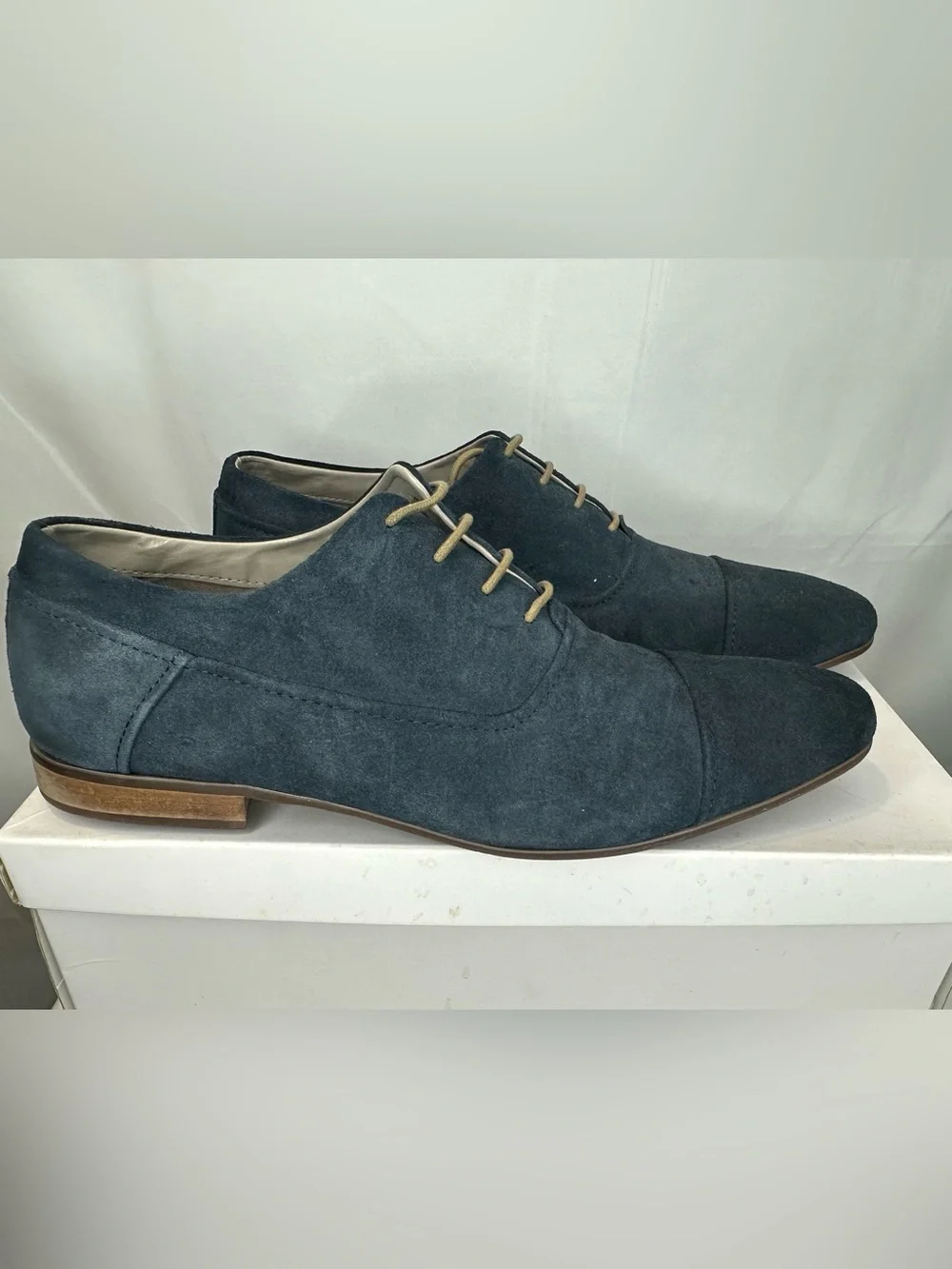 Calvin Klein Dark Navy Suede Lace-Up Dress Shoes
